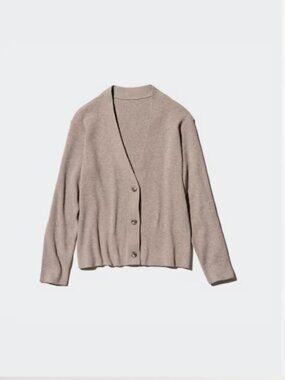 UNIQLO Washable Ribbed Knit Cardigan